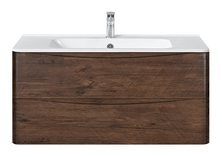 Тумба под раковину Vincea Paola 1000 R.Wood 99,5х46,6 см, подвесная, темное дерево