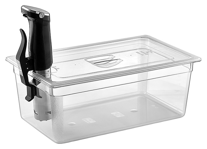 Крышка для гастроемкости с вырезом под су-вид Gastroplast GNPPLM-11 GN 1/1 (530х325 мм) полипропилен прозрачная