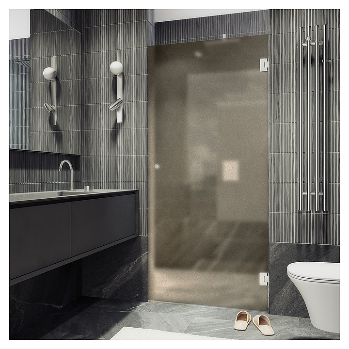 Дверь душевая MaybahGlass MGD-516-4 70,5х195 см, распашная, на петлях, бронза матовая, хром глянцевый