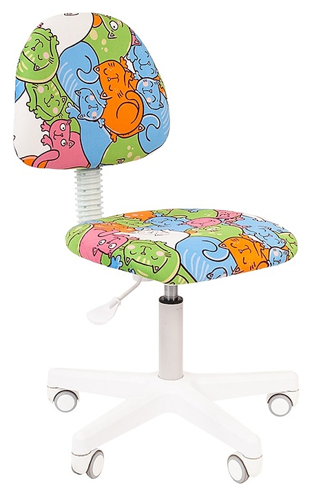 Кресло детское Chairman KIDS 104, белый каркас, рисунок «Котики»