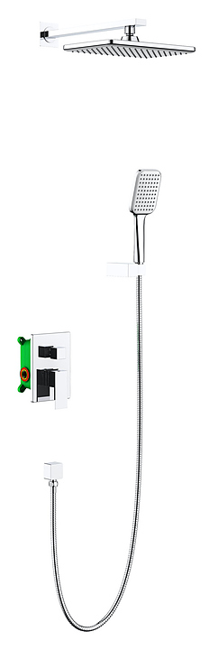 Комплект душевой TIMO Selene SX-2069/00SM (1013) с прямоугольным верхним душем, хром