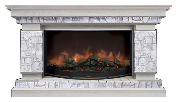 Камин Glenrich Лорд R 86 Старый город №6 беленый дуб