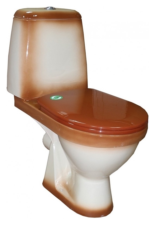 Унитаз-компакт ROSA Премьер с сиденьем, коричневый декор