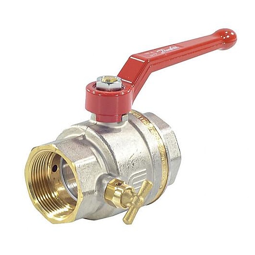 Кран шаровой DANFOSS со спускником BVR-D никель Ду 50 Ру40 ВР G2