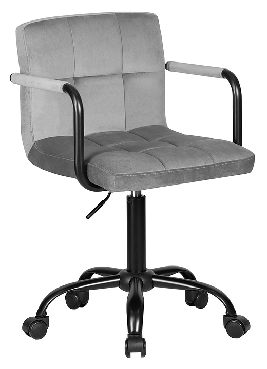 Кресло офисное для персонала DOBRIN 9400 LM TERRY BLACK (серый велюр, черный)