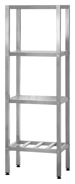 Стеллаж полочный Mecon Profi Inox СПЛп 800х600х1600 мм, перфорированные полки, 5 шт.