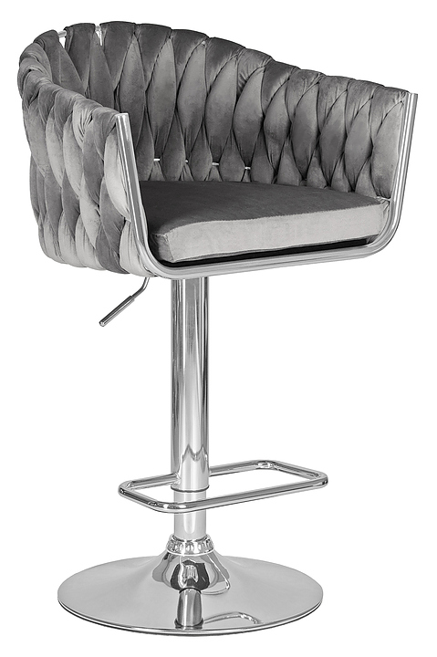 Стул барный DOBRIN 9692-LM MARCEL (серый велюр)