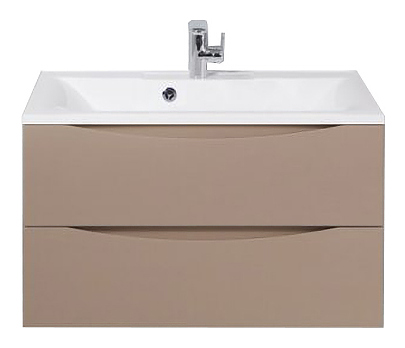 Тумба с раковиной BelBagno MARINO-800-2C-SO-CL-P + BB800/450-LV-MR-PR перелив слева, капучино