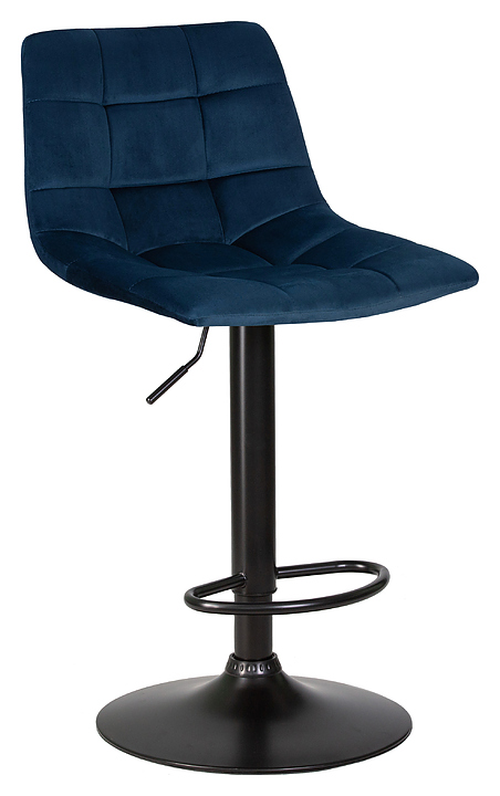 Стул барный DOBRIN 5017_BlackBase-LM TAILOR BLACK (синий велюр, черный металл)