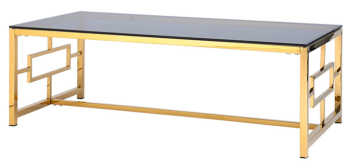 Стол журнальный Stool Group 120*60 Бруклин золото стекло smoke