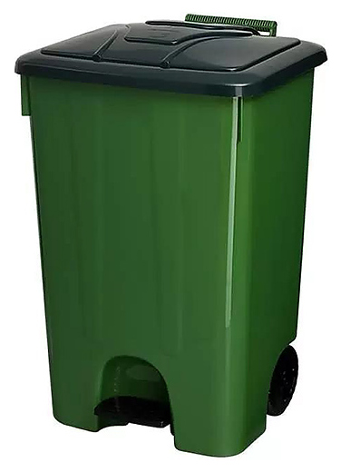 Контейнер для мусора TELKAR 50078 85 л черный, зеленый