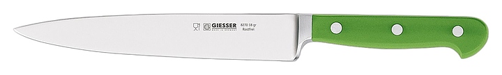 Нож поварской Giesser 8270 18 gr L=18 см (нерж. сталь / пластик) кованый клинок с зеленой рукояткой