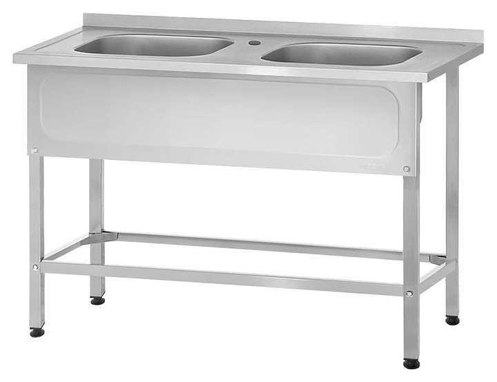 Ванна моечная Mecon Norma Inox ВМЦн 1000х700х860 мм (2 м/о 400х500х250 мм) ножка профильная