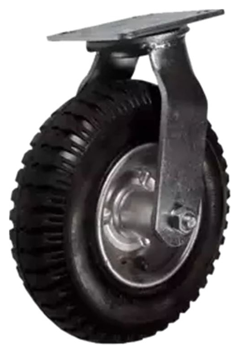 Колесо поворотное MetallCart пневматическое, мет. обод, крепление площадка, 218 мм