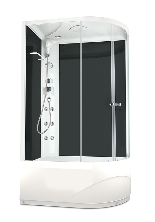 Душевая кабина с гидромассажем и блоком управления Domani-Spa Delight 128 high L DS01D128LHBCl10 120х80 см