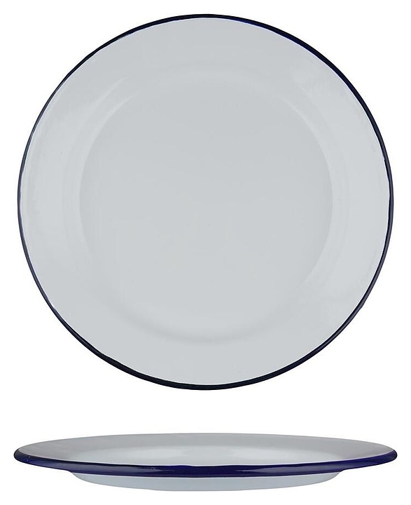 Тарелка Sunnex CEP9083 Blue Rim d=25 см h=2,3 см (эмалированная сталь)