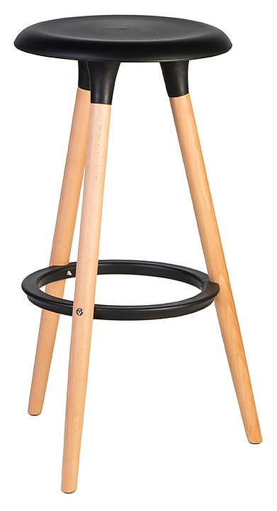 Табурет барный DOBRIN 652PP-LMZL-N ROYCE (черный, светлый бук) 4 шт.