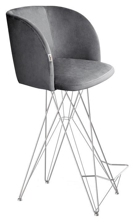 Стул барный Sheffilton SHT-ST33/S66 угольно-серый / хром лак