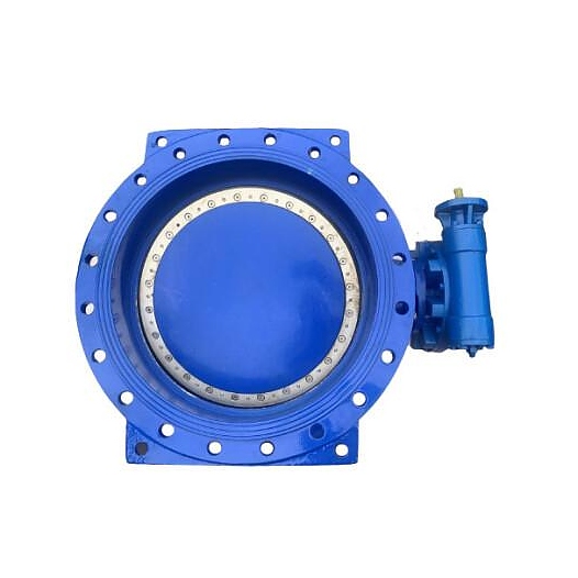 Затвор дисковый поворотный Benarmo Ду 200 Ру10 фл с редуктором диск чугун манжета EPDM с двойным эксцентриситетом