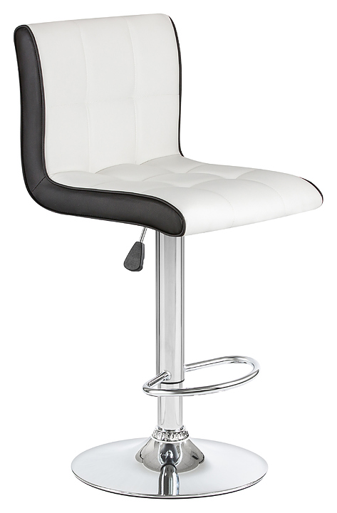 Стул барный DOBRIN 5006-LM CANDY (бело-черный, хромированная сталь)