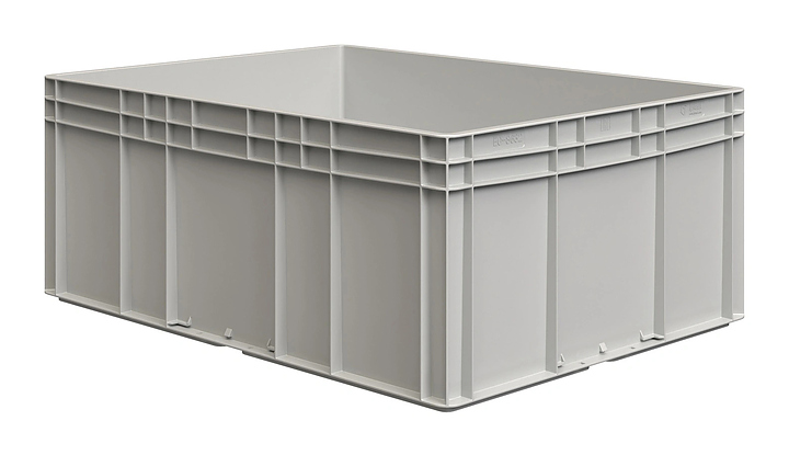 Ящик-евроконтейнер iPlast ЕС-8632.4 800х600х320 мм светло-серый