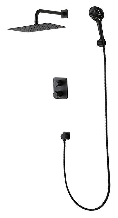 Смеситель для ванны и душа термостатический встраиваемый LEMARK Bronx LM3749BL черный