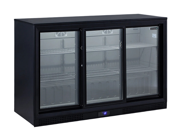 Шкаф холодильный TEFCOLD DB302S 339 л 1350х526х870 мм (со стеклом, барный), черный