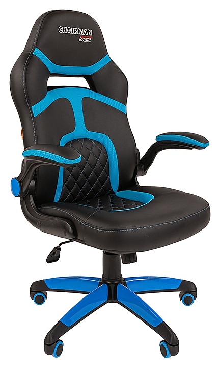 Кресло игровое Chairman GAME 18 7069665, черно-голубое