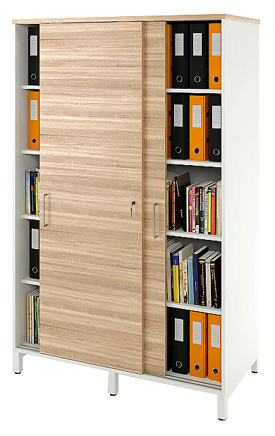 Локер ZAMM 5 полок МК 600 120х60х190 см фасад дуб Бардолино, корпус белый