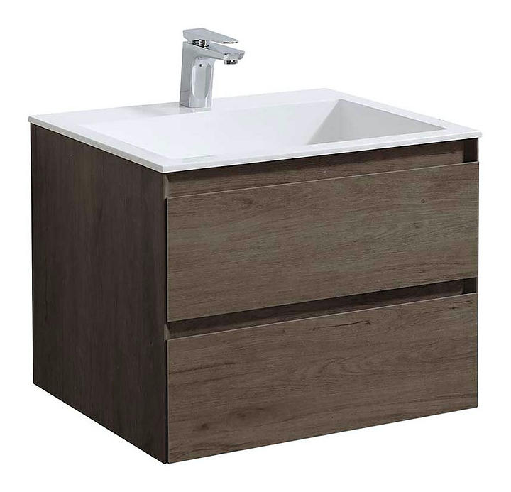Тумба под раковину Vincea Luka 600 R.Oak 59,2х47,6 см, подвесная, темный дуб