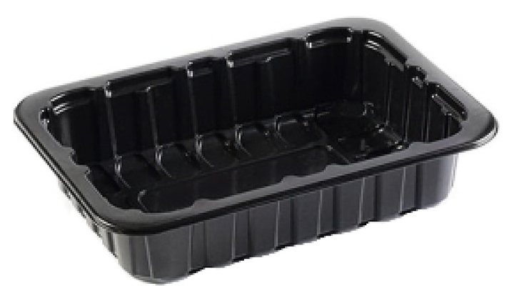 Контейнер под запайку Юпласт ЮУПМ7050 210х148х35мм 600мл ПП черный, ребристый 450 шт.