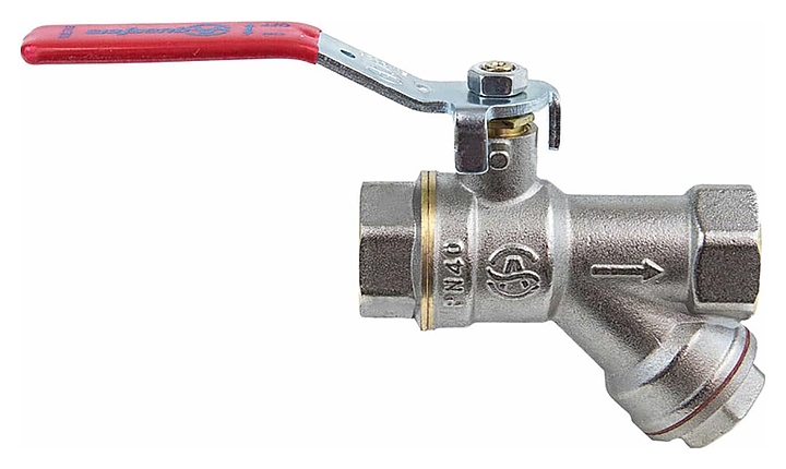 Кран-фильтр шаровой Aquasfera 007-7405, ДУ 15, PN 4 МПа, 1/2