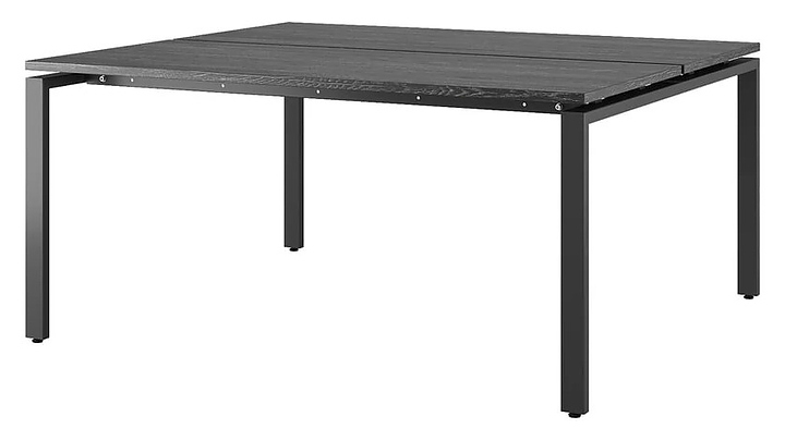 Стол офисный КОБОР P/2-160/140 black/glazed