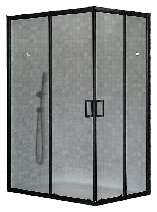 Уголок душевой Royal Bath RB HPD-C-BL 110x80x185 см, матовое, чёрный профиль