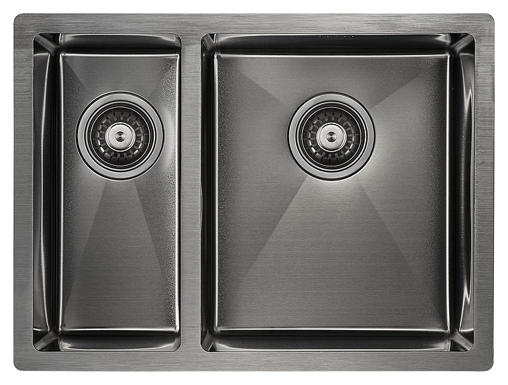 Мойка кухонная Paulmark Zusat PM225944-GMR вороненая сталь, правая