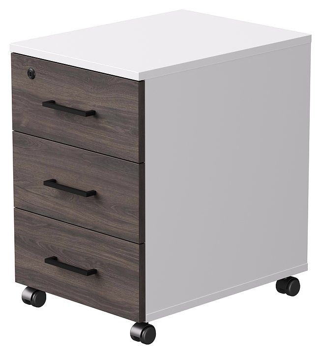 Тумба мобильная Everprof EVO белая, дуб Пасадена