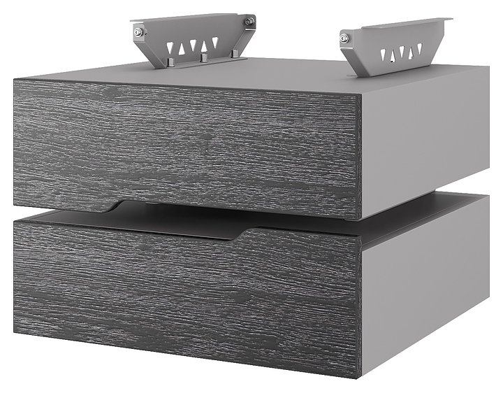 Тумба подвесная КОБОР T-2 aluminum/glazed