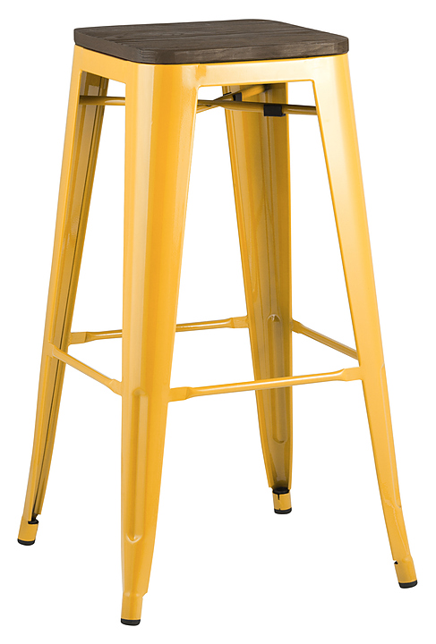 Стул барный Stool Group TOLIX WOOD желтый глянцевый