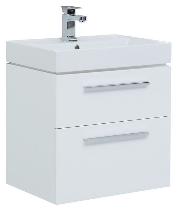 Тумба с раковиной Aquanet Nova 60 см 2 ящика, белая