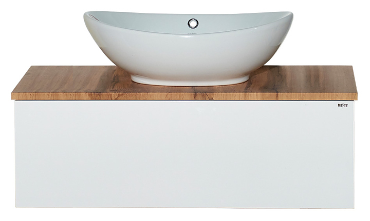 Тумба под раковину Misty Ива-90 90х30 см, с 1 ящиком, подвесная, комбинированная