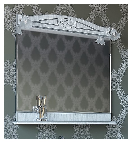 Зеркало Sanflor Адель 82 см, белое, фурнитура серебро