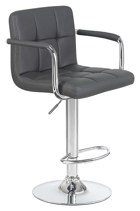 Стул барный DOBRIN 5011-LM KRUGER ARM (серый, хромированная сталь)
