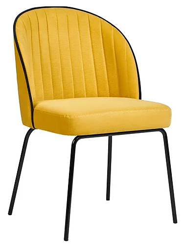 Стул ChiedoCover Тони желтый / черный вельвет, черные ножки