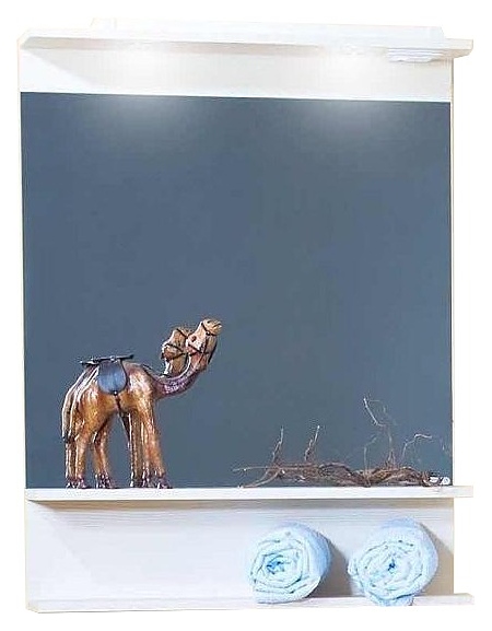 Зеркало БРИКЛАЕР Чили 70 70х90 см с подсветкой и полкой, светлая лиственница