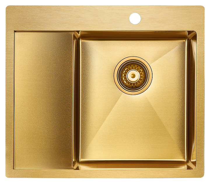 Мойка кухонная Paulmark Flank PM225951-BGR брашированное золото, правая