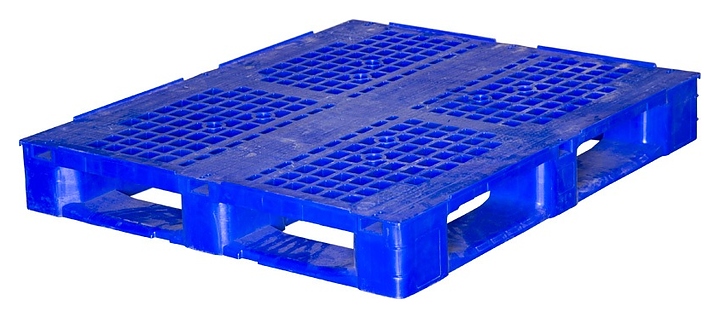 Паллет универсальный ТАРА.РУ IR 1210P-5R 1200х1000х157 мм (перфорированный на 5 полозьях) синий