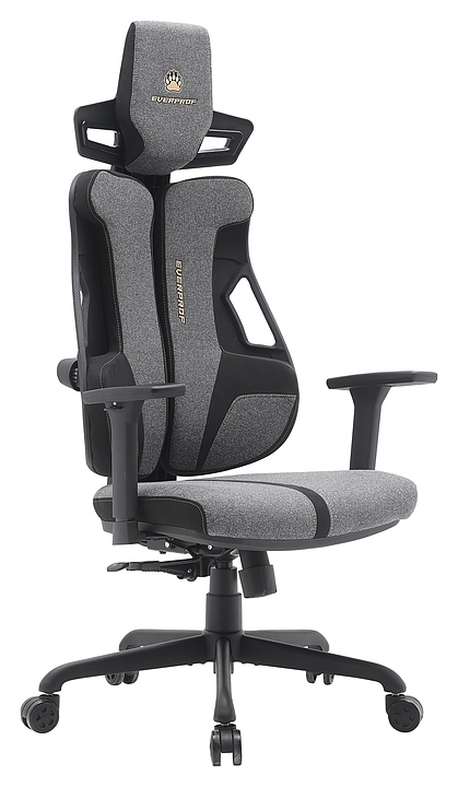 Кресло геймерское Everprof Serval S (ткань) черно-серое