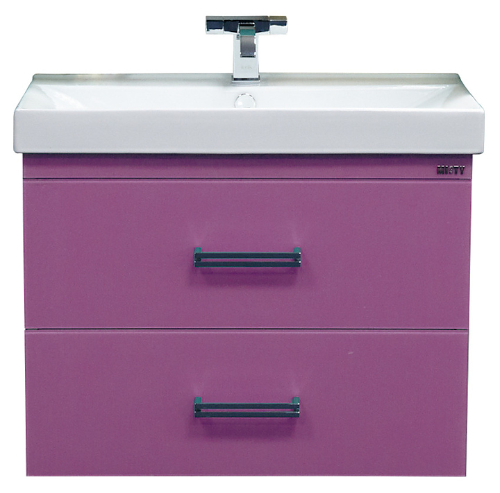 Тумба под раковину Misty Джулия Qvatro 90 87х55 см, с 2 ящиками, конус, подвесная, розовая