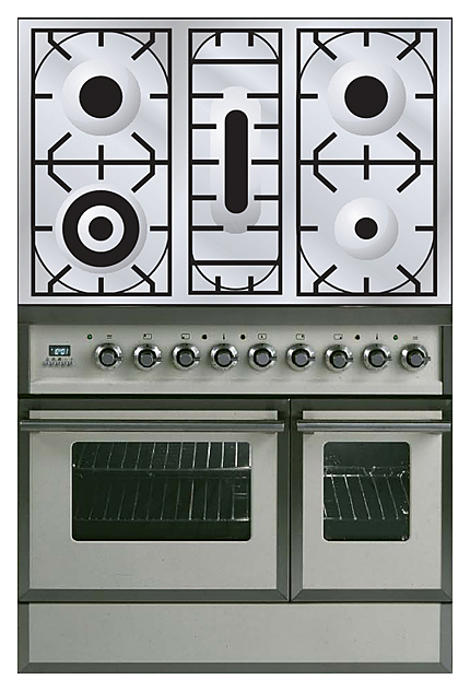 Газовая плита с духовым шкафом ILVE QDC-90W-MP