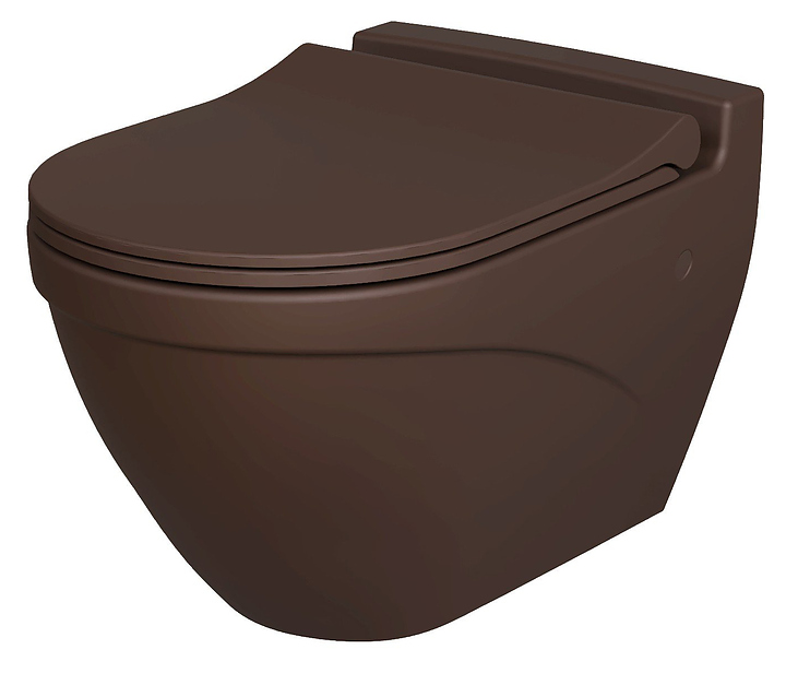Унитаз подвесной с крышкой-сиденьем Ambassador Nord 133T20601-132T20601S коричневый матовый